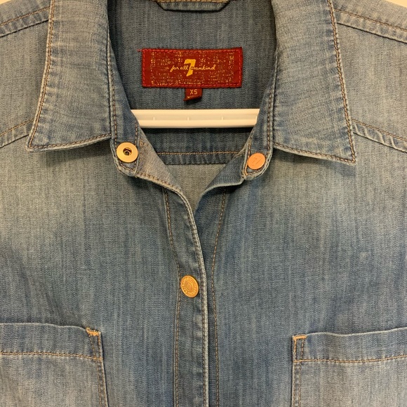 7 For All ManKind Denim Shirt - Picture 3 of 5